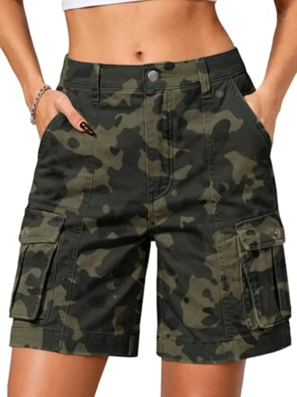 High Waist Cargo Shorts with Pockets Hiking Summer